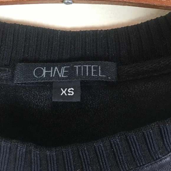 Ohne Titel Black Leather Quilted Sweatshirt / Sweater - xs, extra small - Picture 2 of 7